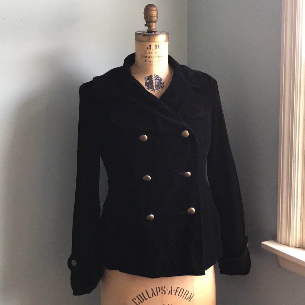 Talbots Black Velvet Jacket Sz M